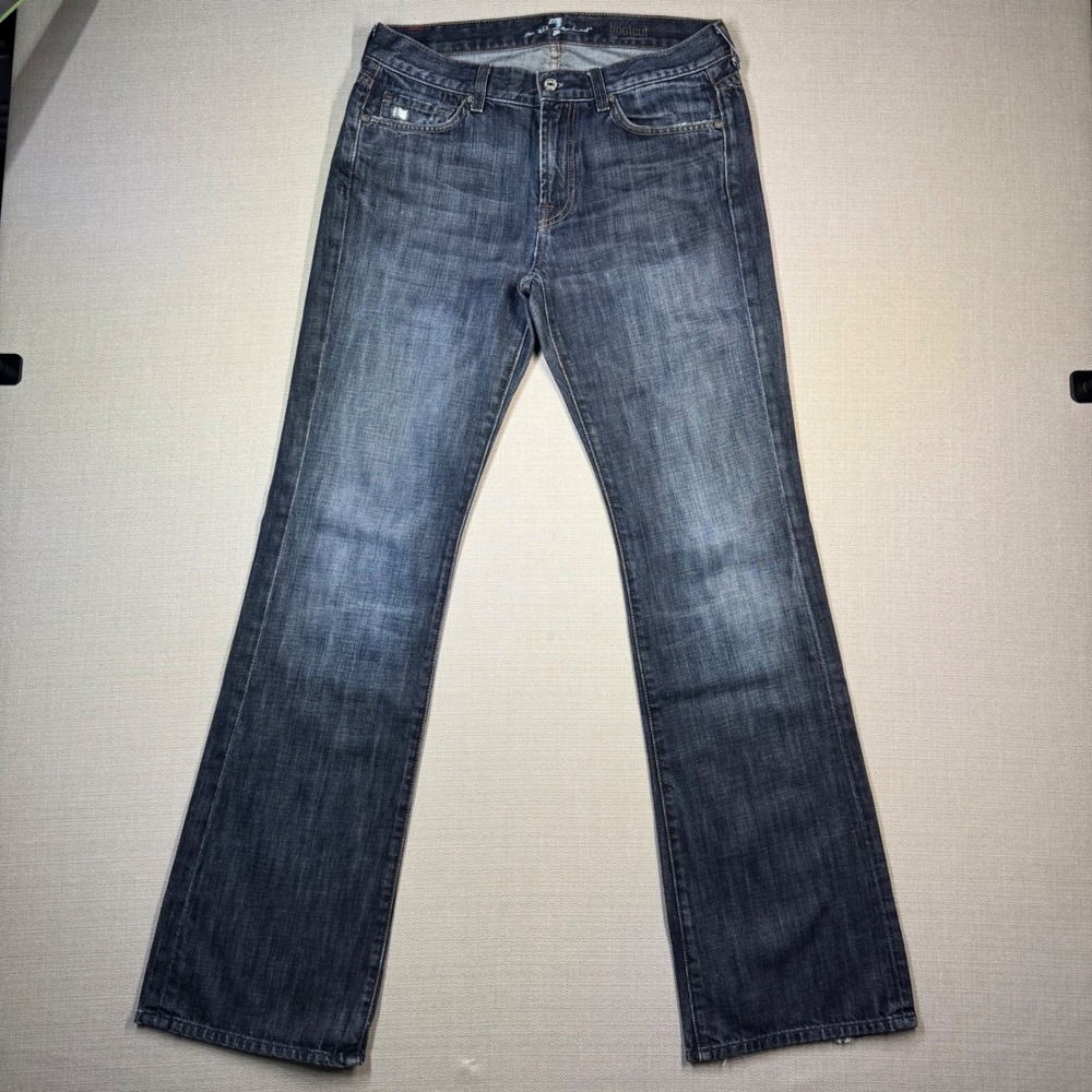 7 For All Mankind Mens Bootcut Blue Jeans Flap Pocket Size 30